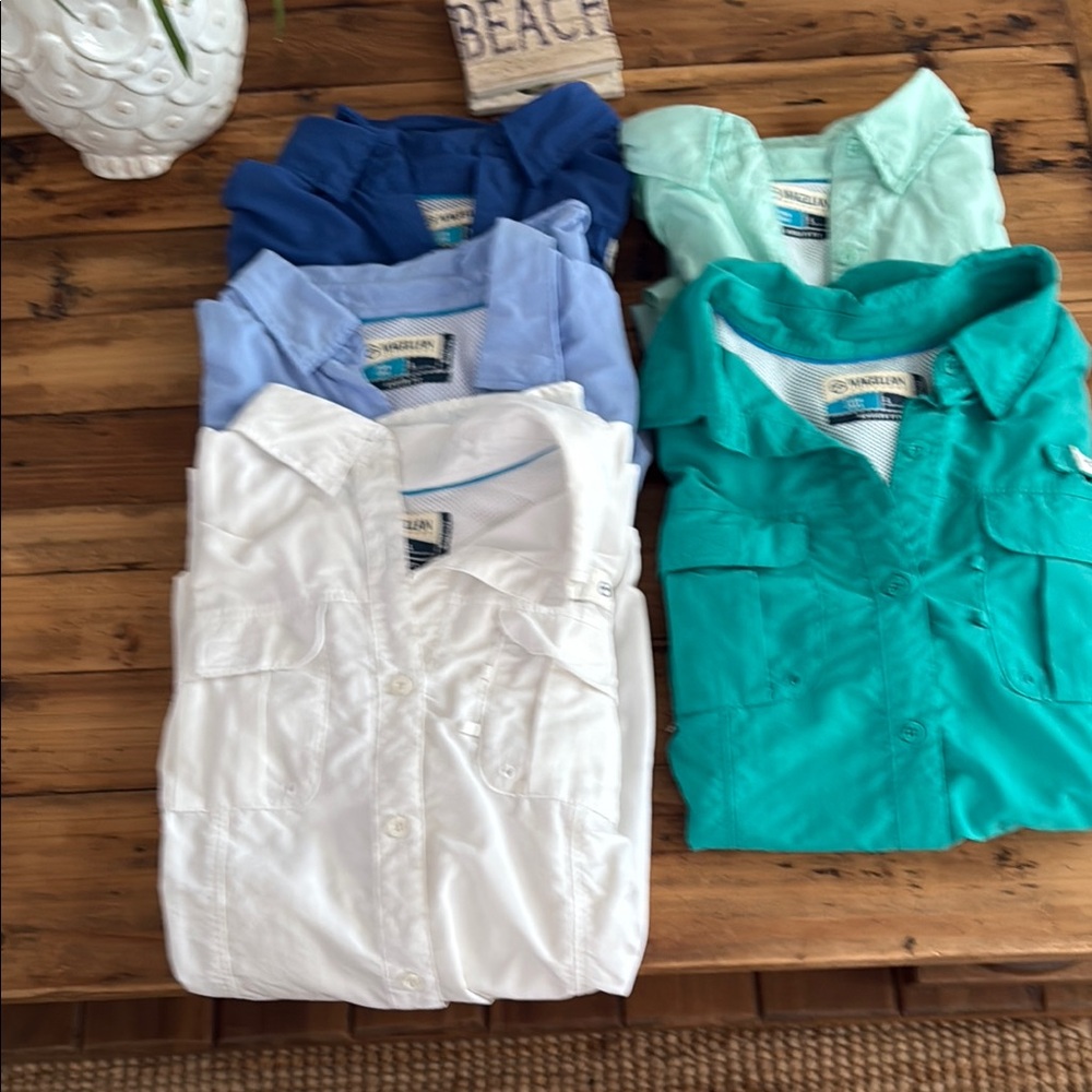 Magellan Women's Short Sleeve Shirt Collection - White, Blue, Green Size L